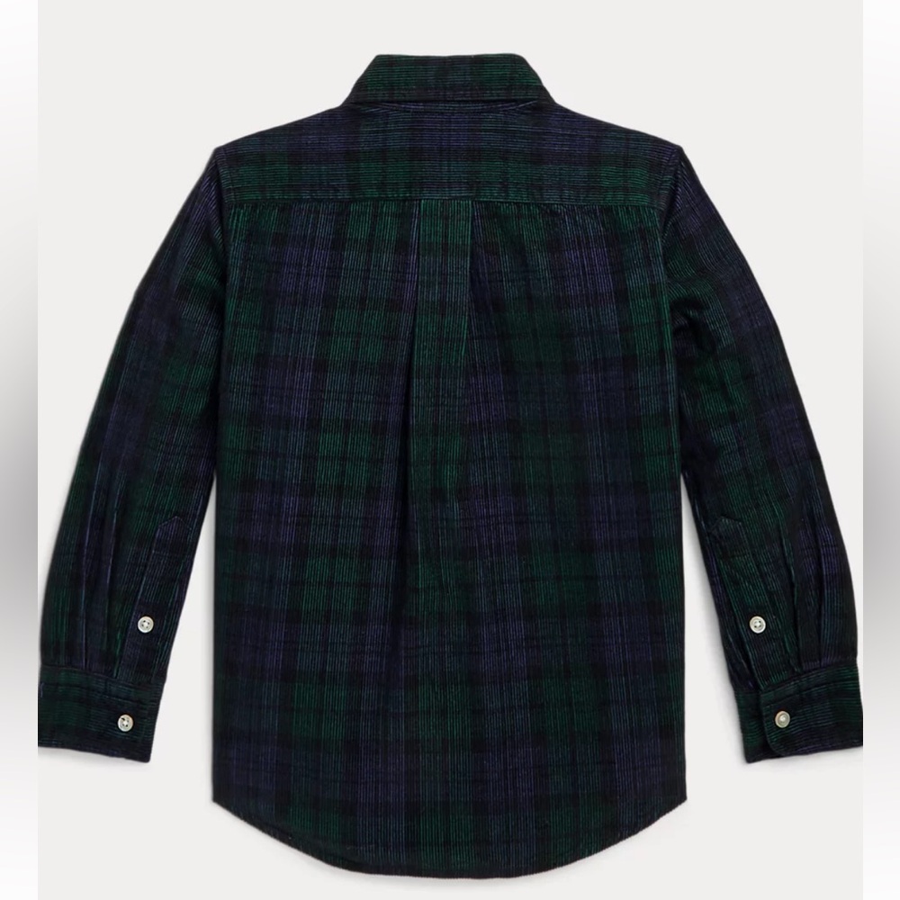 Ralph Lauren Kids Green and Blue Plaid Button Down Shirt - Picture 8 of 8